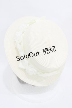 画像2: Innocent World / 薔薇リボンブレードハット  生成り H-25-11-14-002-IW-AC-NS-ZH