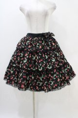 Angelic Pretty / チェリーシフォン3段フリルスカート Free ブラック H-25-11-14-019-AP-SK-NS-ZH