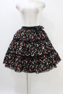 画像1: Angelic Pretty / チェリーシフォン3段フリルスカート Free ブラック H-25-11-14-019-AP-SK-NS-ZH