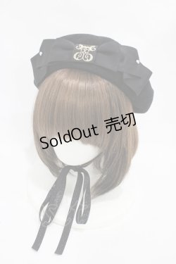 画像1: Enchantlic Enchantilly / ロゴ刺繍ベレー帽  ブラック H-25-11-14-003-LO-AC-NS-ZH