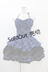 To Alice / BlackShamrock/パンクロックティアードジャンパースカート S ブルー H-25-11-14-030-LO-OP-NS-ZH