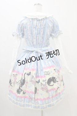 画像2: metamorphose / ねこ柄ワンピース Free サックス H-25-11-14-031-ME-OP-NS-ZH