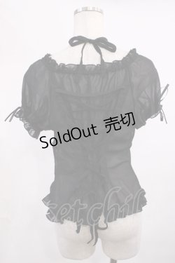 画像2: metamorphose / シフォンブラウス Free ブラック H-25-11-15-029-ME-BL-NS-ZH