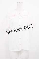 axes femme kawaii / 梯子レース半袖ブラウス M オフ H-25-11-15-031-AX-BL-NS-ZH