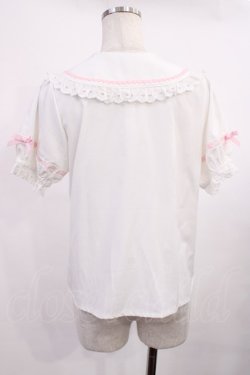 画像2: axes femme kawaii / 梯子レース半袖ブラウス M オフ H-25-11-15-031-AX-BL-NS-ZH