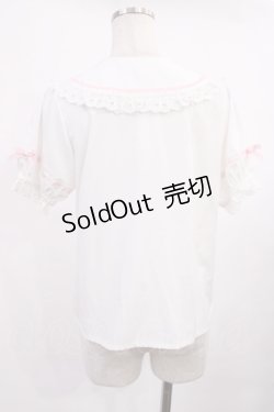 画像2: axes femme kawaii / 梯子レース半袖ブラウス M オフ H-25-11-15-031-AX-BL-NS-ZH