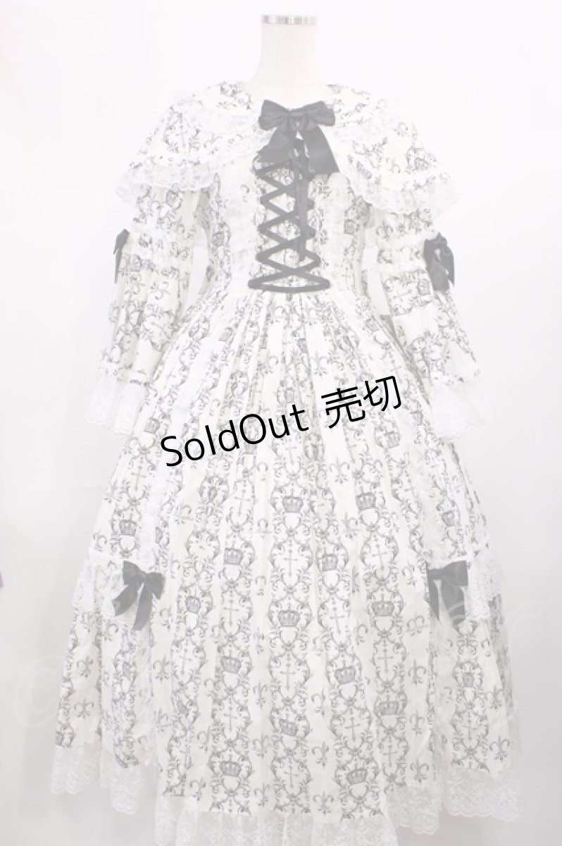画像1: metamorphose / クラウンクロスケープ付ロングドレス サイズ1 オフ H-25-11-15-004-ME-OP-NS-ZH (1)