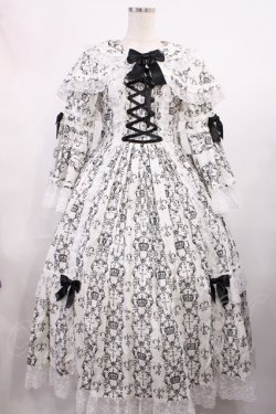 画像1: metamorphose / クラウンクロスケープ付ロングドレス サイズ1 オフ H-25-11-15-004-ME-OP-NS-ZH