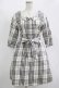 画像1: MAJESTIC LEGON / ウエストリボン付きチェックワンピース M アイボリー H-25-11-15-1028-LO-OP-NS-ZH (1)