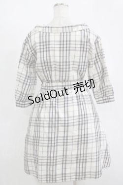 画像3: MAJESTIC LEGON / ウエストリボン付きチェックワンピース M アイボリー H-25-11-15-1028-LO-OP-NS-ZH