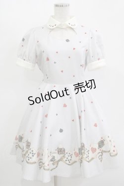 画像1: Secret Honey / トランプ柄ワンピース Free サックス H-25-11-15-1030-CA-OP-NS-ZH