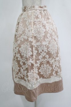 画像2: axes femme / オーナメント柄タックスカート M ベージュ H-25-11-15-1034-AX-SK-NS-ZH