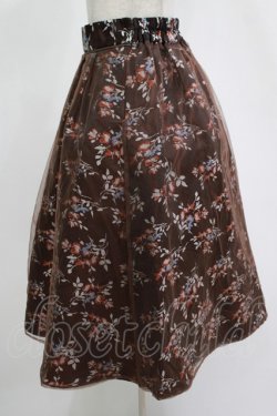 画像2: axes femme / 花柄チュールスカート M ブラウン H-25-11-15-1035-AX-SK-NS-ZH
