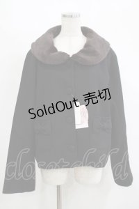 m petit by misako / AM*ファーエリショートJK 3L ブラック H-25-11-15-1040-LO-CO-NS-ZH