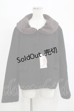 画像1: m petit by misako / AM*ファーエリショートJK 3L ブラック H-25-11-15-1040-LO-CO-NS-ZH