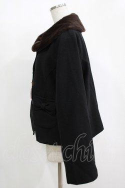 画像2: m petit by misako / AM*ファーエリショートJK 3L ブラック H-25-11-15-1040-LO-CO-NS-ZH