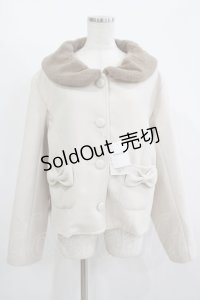 m petit by misako / AM*ファーエリショートJK 3L アイボリー H-25-11-15-1041-LO-CO-NS-ZH