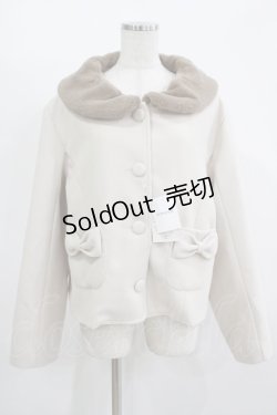 画像1: m petit by misako / AM*ファーエリショートJK 3L アイボリー H-25-11-15-1041-LO-CO-NS-ZH