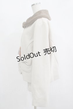 画像2: m petit by misako / AM*ファーエリショートJK 3L アイボリー H-25-11-15-1041-LO-CO-NS-ZH