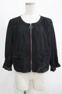 画像1: axes femme / レースアップブルゾン M ブラック H-25-11-15-1042-AX-JA-NS-ZH