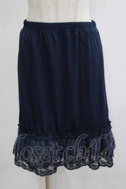 画像1: axes femme / レース重ねペチスカート M ネイビー H-25-11-15-1045-AX-SK-NS-ZH