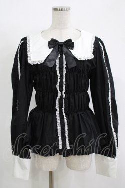 画像1: metamorphose / 【プラアスサイズ】スクエアカラー2WAYブラウス プラスサイズ ブラック H-25-11-15-1047-ME-BL-NS-ZH