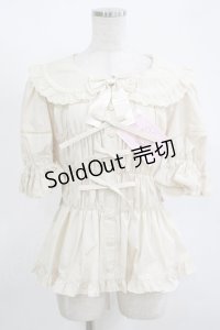 metamorphose / 【プラスサイズ】ハートレースシャーリング半袖ブラウス プラスサイズ 生成り H-25-11-15-1048-ME-BL-NS-ZH