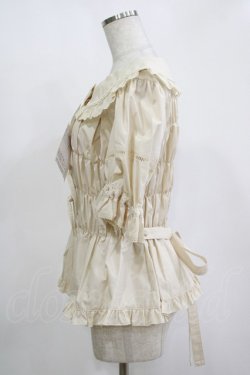 画像2: metamorphose / 【プラスサイズ】ハートレースシャーリング半袖ブラウス プラスサイズ 生成り H-25-11-15-1048-ME-BL-NS-ZH