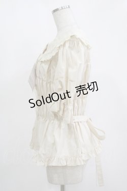 画像2: metamorphose / 【プラスサイズ】ハートレースシャーリング半袖ブラウス プラスサイズ 生成り H-25-11-15-1048-ME-BL-NS-ZH