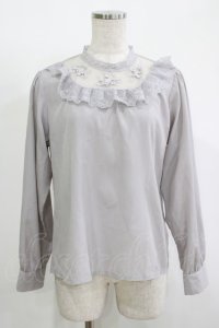 an another angelus / 立体フラワーレースヨークブラウス Free BLUE GRAY H-25-11-15-1051-CA-BL-NS-ZH