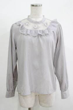 画像1: an another angelus / 立体フラワーレースヨークブラウス Free BLUE GRAY H-25-11-15-1051-CA-BL-NS-ZH