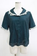 an another angelus / レース使い開衿ブラウス Free GREEN×WH H-25-11-15-1054-CA-BL-YZ-ZH