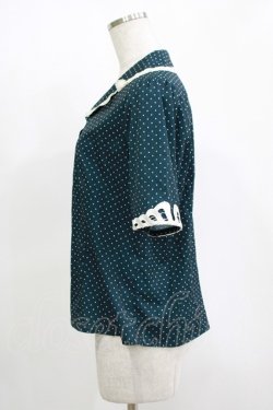 画像2: an another angelus / レース使い開衿ブラウス Free GREEN×WH H-25-11-15-1054-CA-BL-YZ-ZH