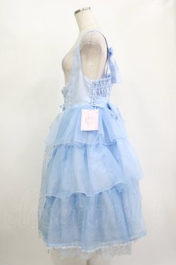 画像2: metamorphose / 【プラスサイズ】Mellifluous フロントあきフリルジャンパースカート プラスサイズ サックス H-25-11-15-1001-ME-OP-NS-ZH