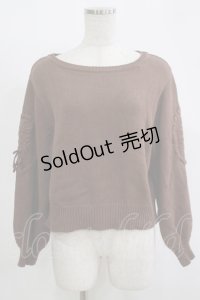 F&A / 袖ローズ刺繍ニットプルオーバー Free Brown H-25-11-15-1055-LO-TO-NS-ZH