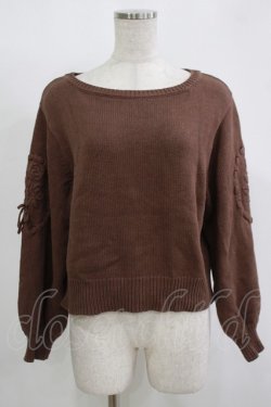 画像1: F&A / 袖ローズ刺繍ニットプルオーバー Free Brown H-25-11-15-1055-LO-TO-NS-ZH
