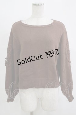画像1: F&A / 袖ローズ刺繍ニットプルオーバー Free Brown H-25-11-15-1055-LO-TO-NS-ZH
