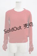 MAJESTIC LEGON / 袖リボンニット M レッド H-25-11-15-1057-LO-TO-NS-ZH