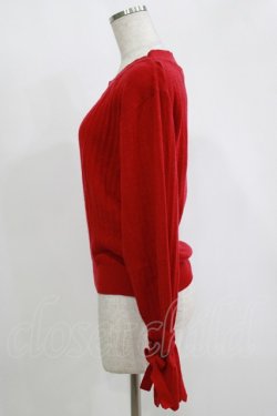 画像2: MAJESTIC LEGON / 袖リボンニット M レッド H-25-11-15-1057-LO-TO-NS-ZH