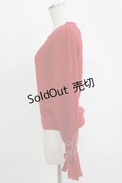 画像2: MAJESTIC LEGON / 袖リボンニット M レッド H-25-11-15-1057-LO-TO-NS-ZH