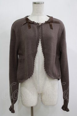 画像1: m petit by misako / AM*リボンニットボレロ LL ブラウン H-25-11-15-1058-LO-TO-NS-ZH