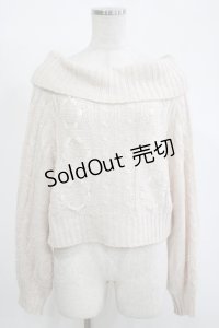 Amavel / WレースUPオフショルニット Free ピンク H-25-11-15-1061-CA-TO-NS-ZH