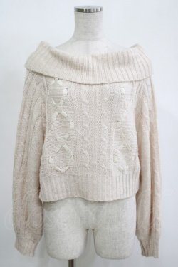 画像1: Amavel / WレースUPオフショルニット Free ピンク H-25-11-15-1061-CA-TO-NS-ZH