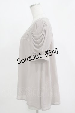 画像2: axes femme / 袖ドレープトップス M チャコール H-25-11-15-1064-AX-TO-NS-ZH