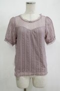 axes femme / レースカットソー M ラベンダー H-25-11-15-1065-AX-TO-NS-ZH