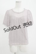 axes femme / レースカットソー M ラベンダー H-25-11-15-1065-AX-TO-NS-ZH