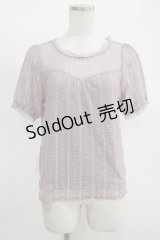 axes femme / レースカットソー M ラベンダー H-25-11-15-1065-AX-TO-NS-ZH