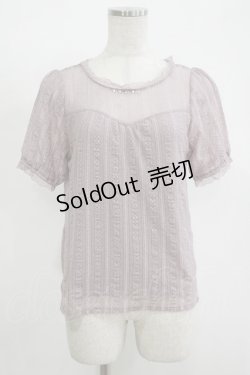 画像1: axes femme / レースカットソー M ラベンダー H-25-11-15-1065-AX-TO-NS-ZH