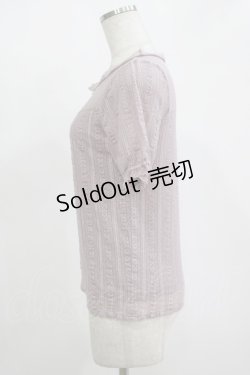 画像2: axes femme / レースカットソー M ラベンダー H-25-11-15-1065-AX-TO-NS-ZH