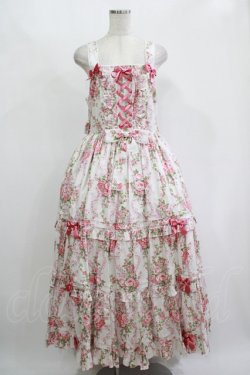 画像1: metamorphose / 【プラスサイズ】シャーロットティアードジャンパースカート プラスサイズ オフ白 H-25-11-15-1006-ME-OP-NS-ZH